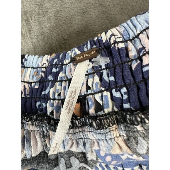 Free People Coco Printed Maxi Dress Blue Black Open Back Small - Picture 13 of 15